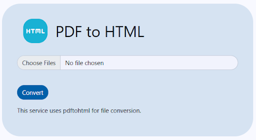 Convert PDF to HTML